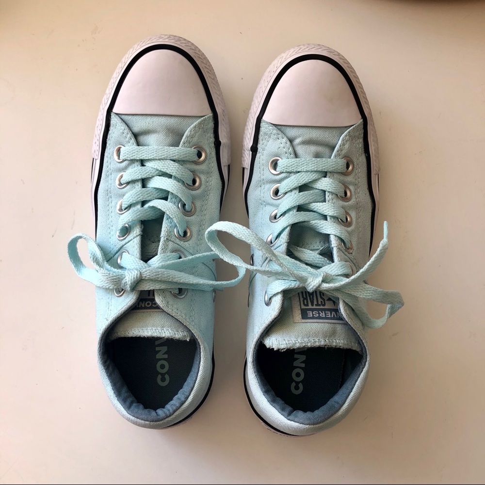 Sea foam green/ blue converse